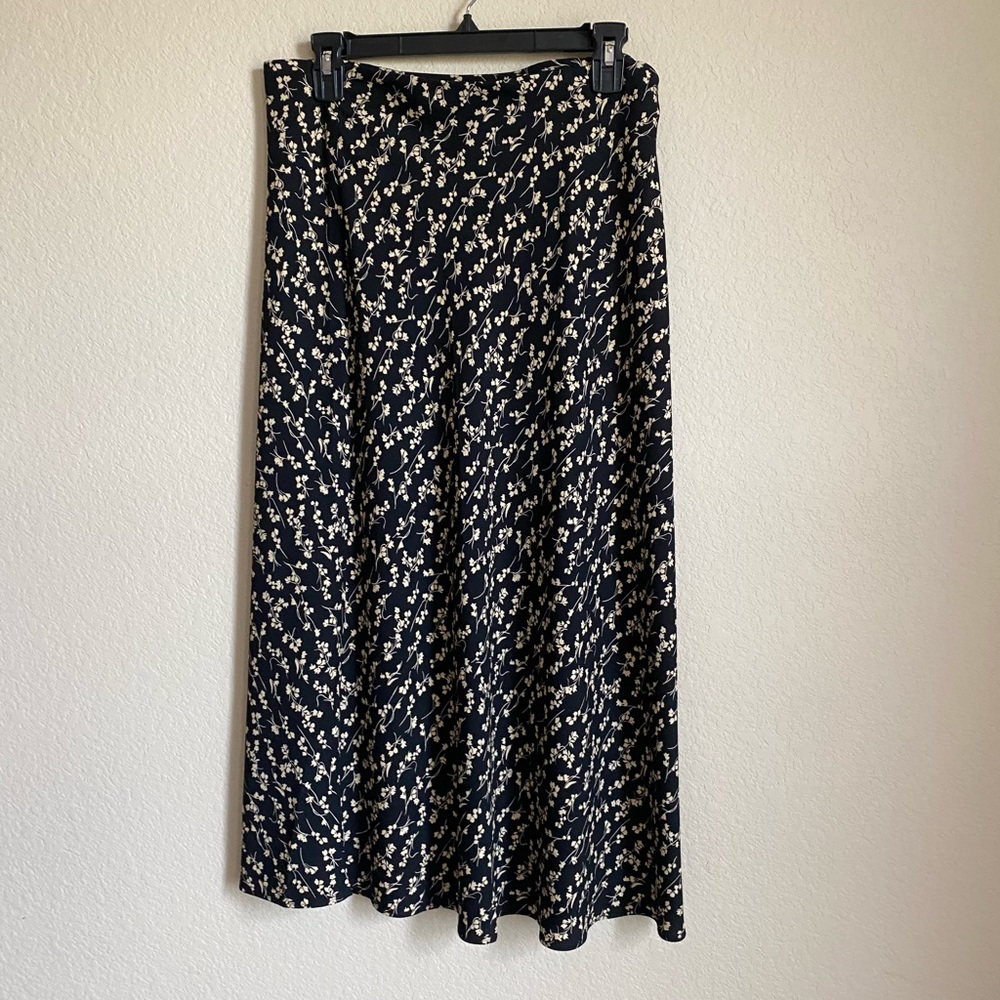Floral Black and Cream Women's Skirt